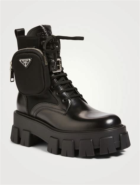 prada combat boots second hand|women prada boots with pouch.